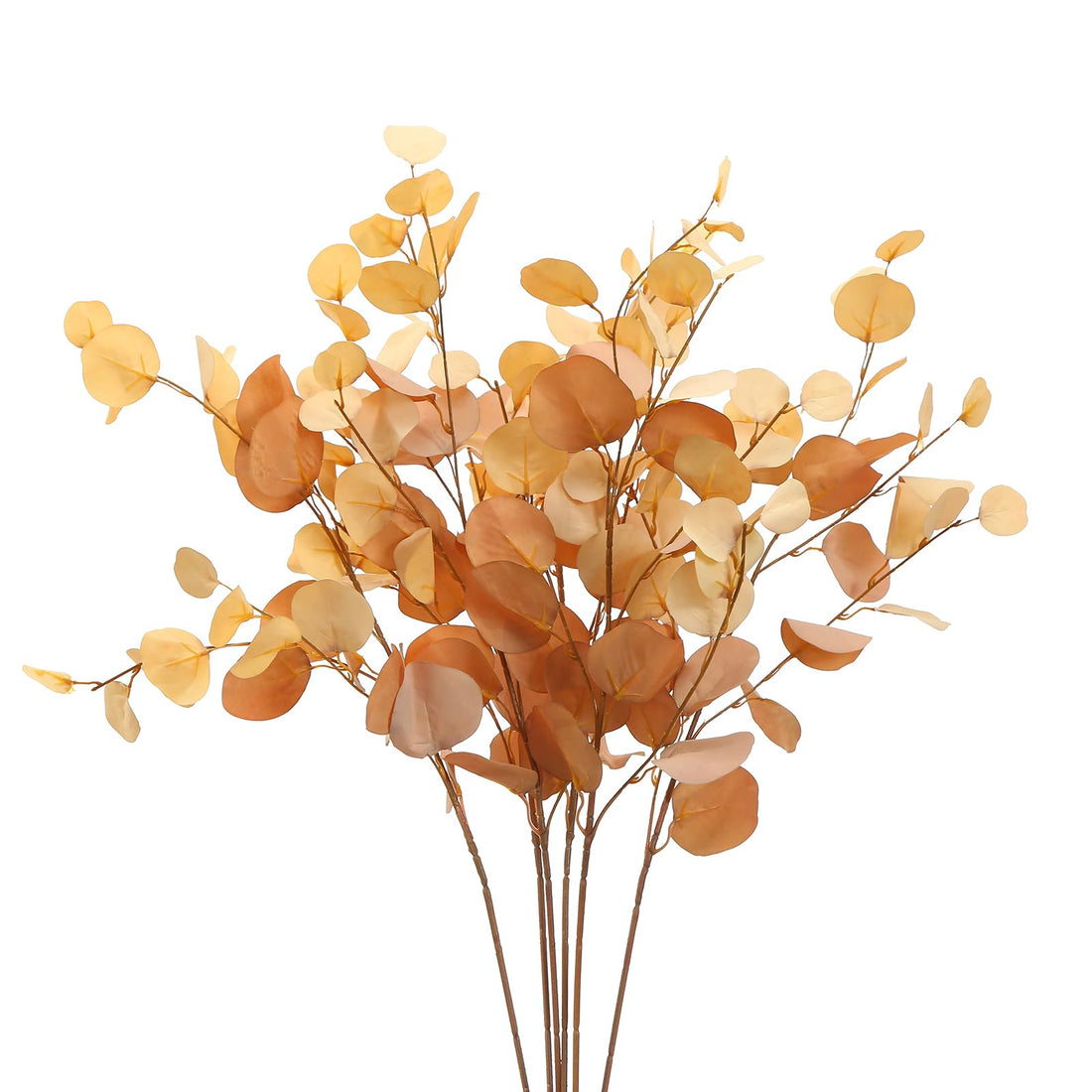 3 PCS Artificial Eucalyptus Stems Long 33" Fake Eucalyptus Leaves Branches for Vase Home Wedding Party Decorations, Champagne