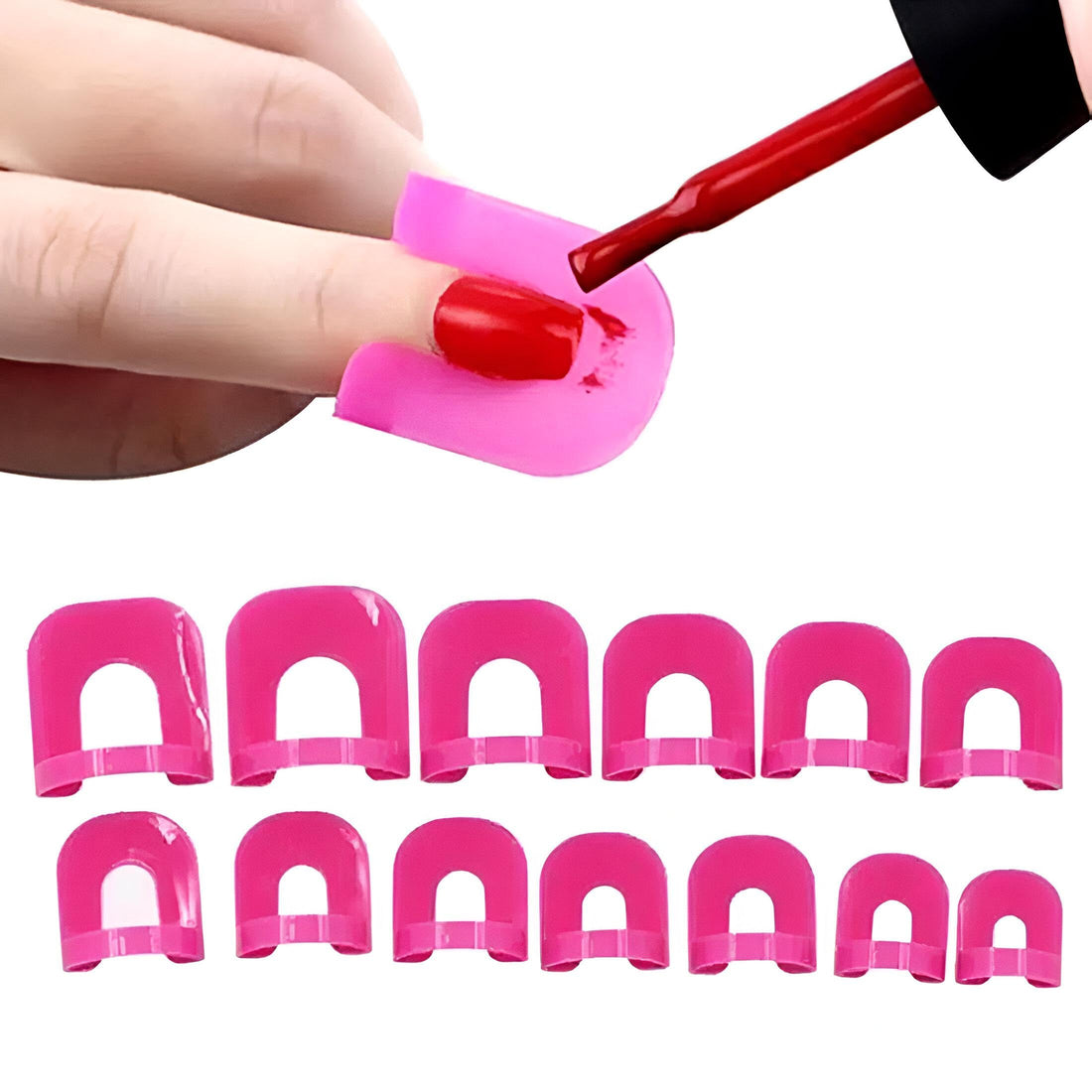 10-Piece U Shape Nail Polish Kit - Full Finger Cover, Spill Proof, Nail Art Design, Manicure Tools