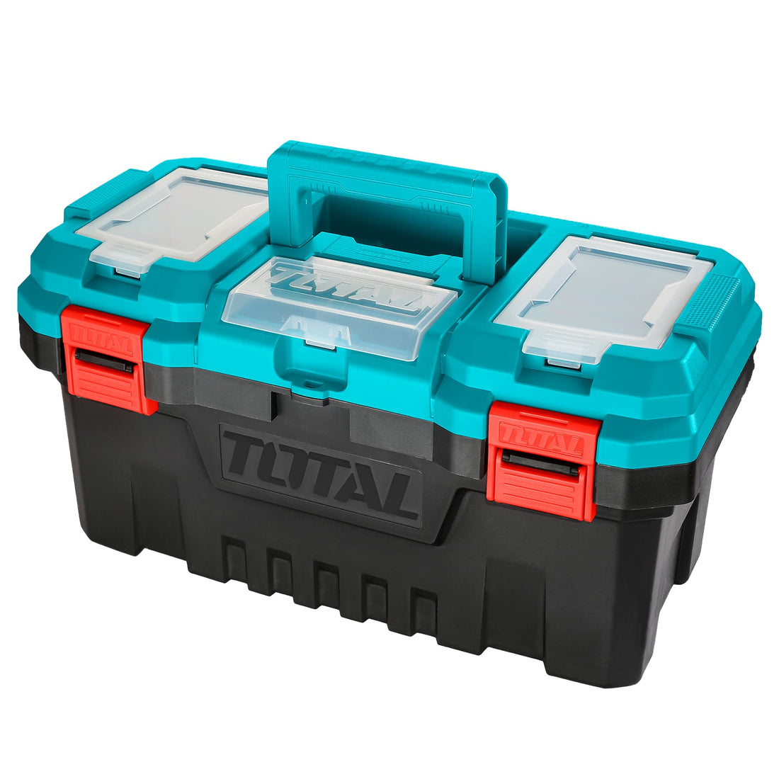 TOTAL Tool Box, 17-in. Plastic Storage Tool Boxes, Lockable Multi Function Tool Organizer