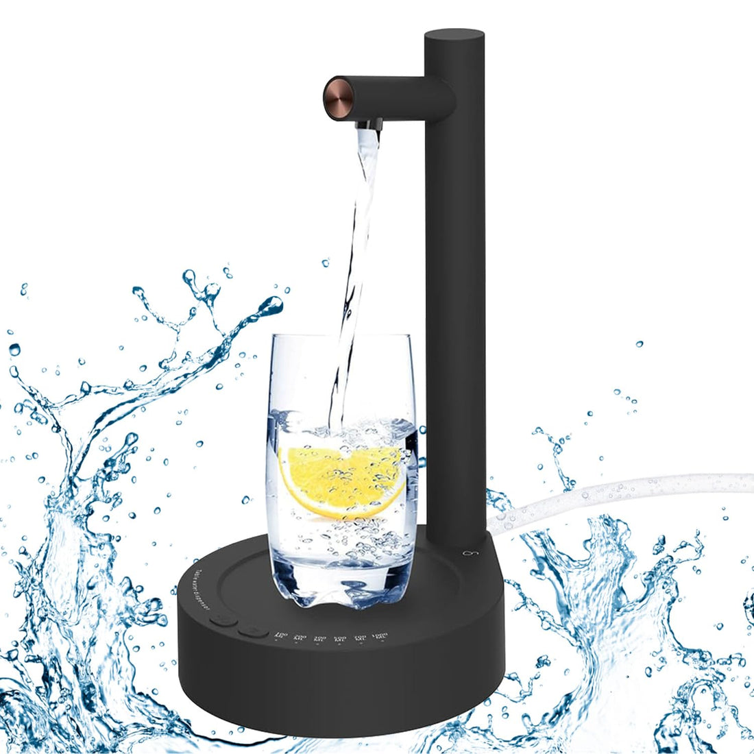 Necomi Desktop Water Dispenser for 5 Gallon Bottle & Universal Bottles, مضخة ماءElectric Water Pump Portable USB Charging Automatic Drinking Water Jug Bottle Dispenser (Black)