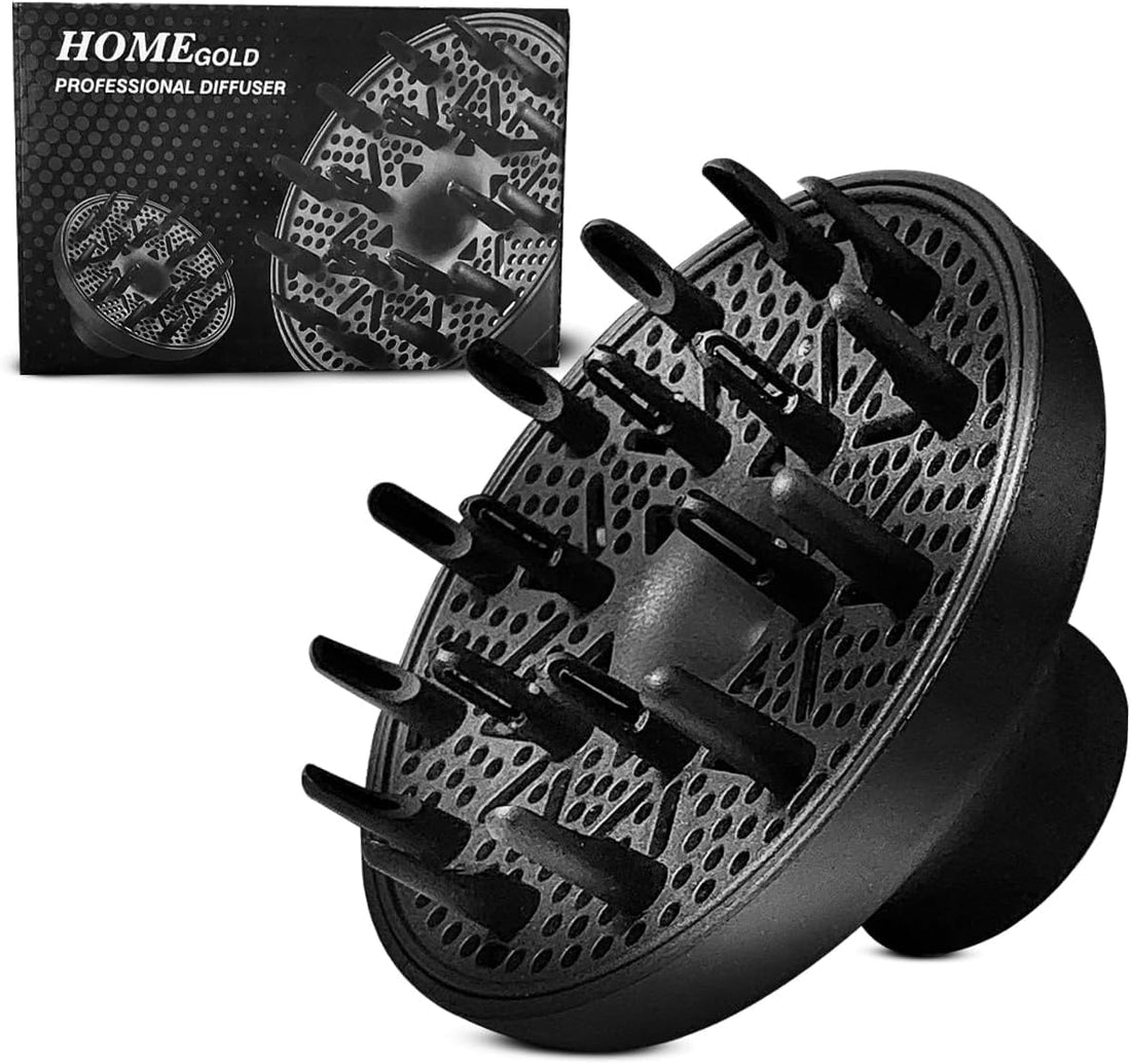 Diffuser Hair Home Gold Universal, Universal attachment fits almost all hair dryers, for curlyor wavy hair styling, dry and gain maximum volume without frizz - BLACK