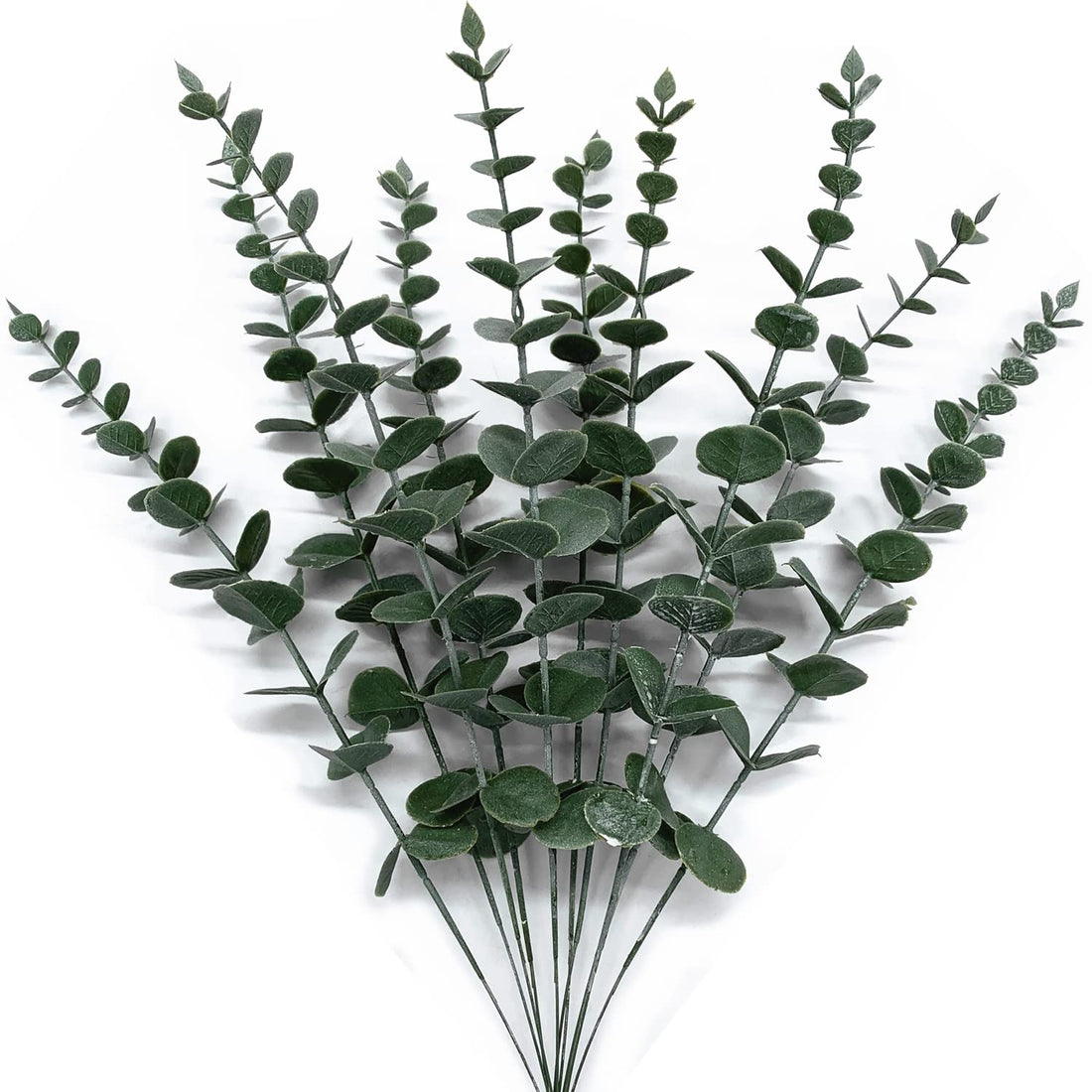 Artificial Eucalyptus Leaves Stems Fake Plant 10 Pcs, Faux Branches Flexible Stem Decoration Arrangements Greenery Leaf for Home Farmhouse Wedding Bouquets Table Centerpieces Vases Flower Floral Décor