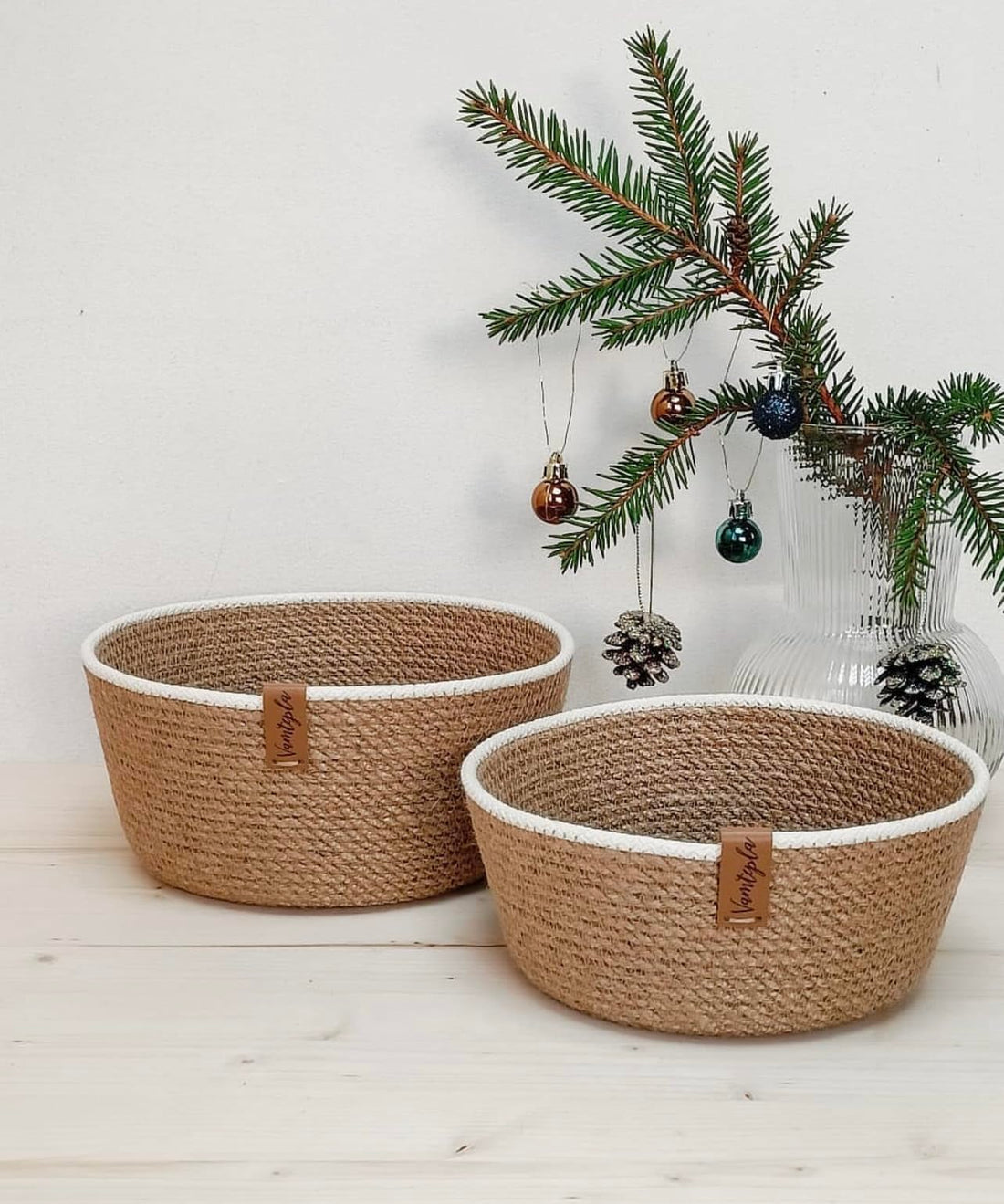 Woven It -Woven Jute Baskets, 20 cm x 10 cm, Natural Beige can be used in Kitchen, toilet, living room, dining room, kids room, bed room, indoor & outdoor.