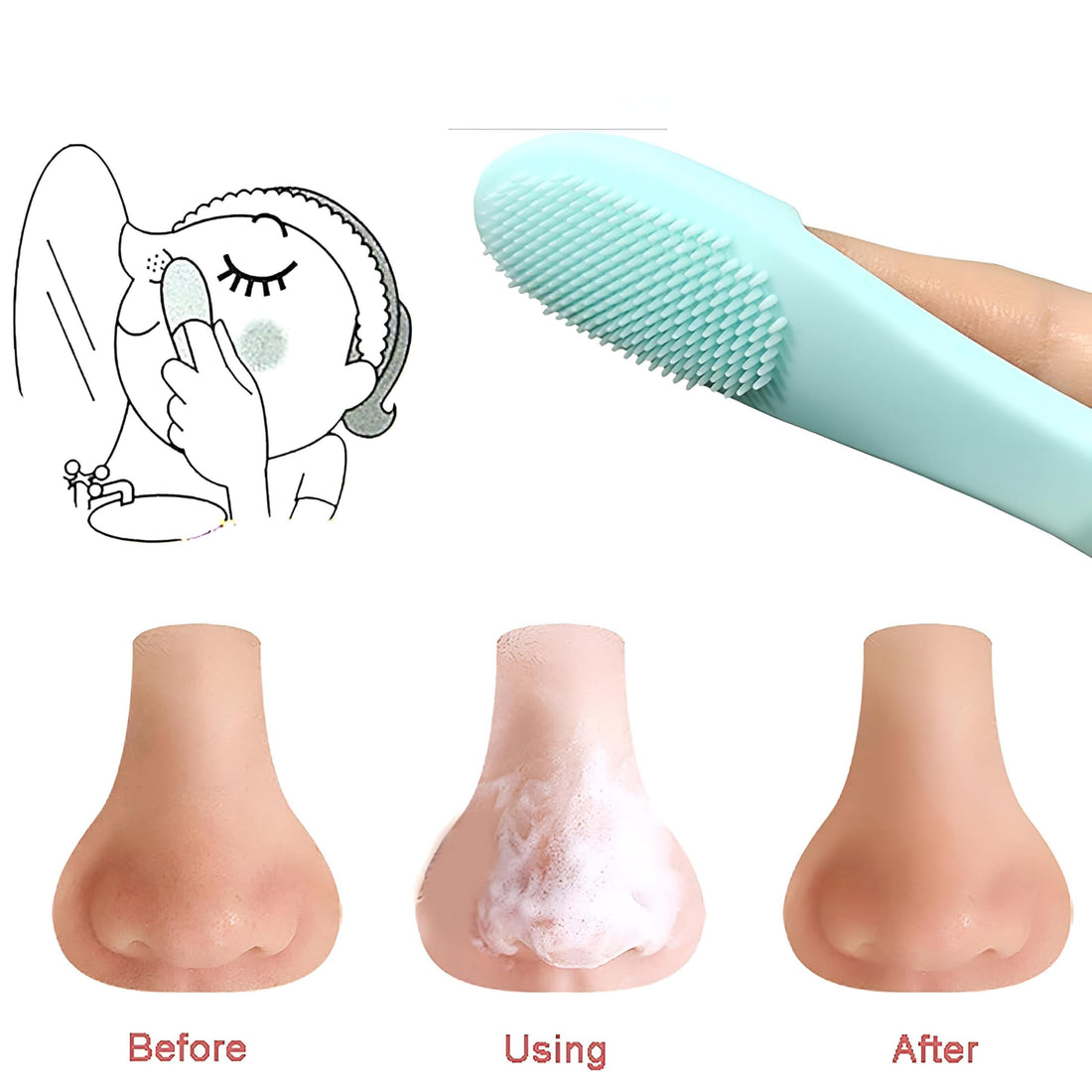 Massage Silicone - Dual-Purpose Face Brush for Effective Cleaning and Relaxation of Skin (1 pcs)