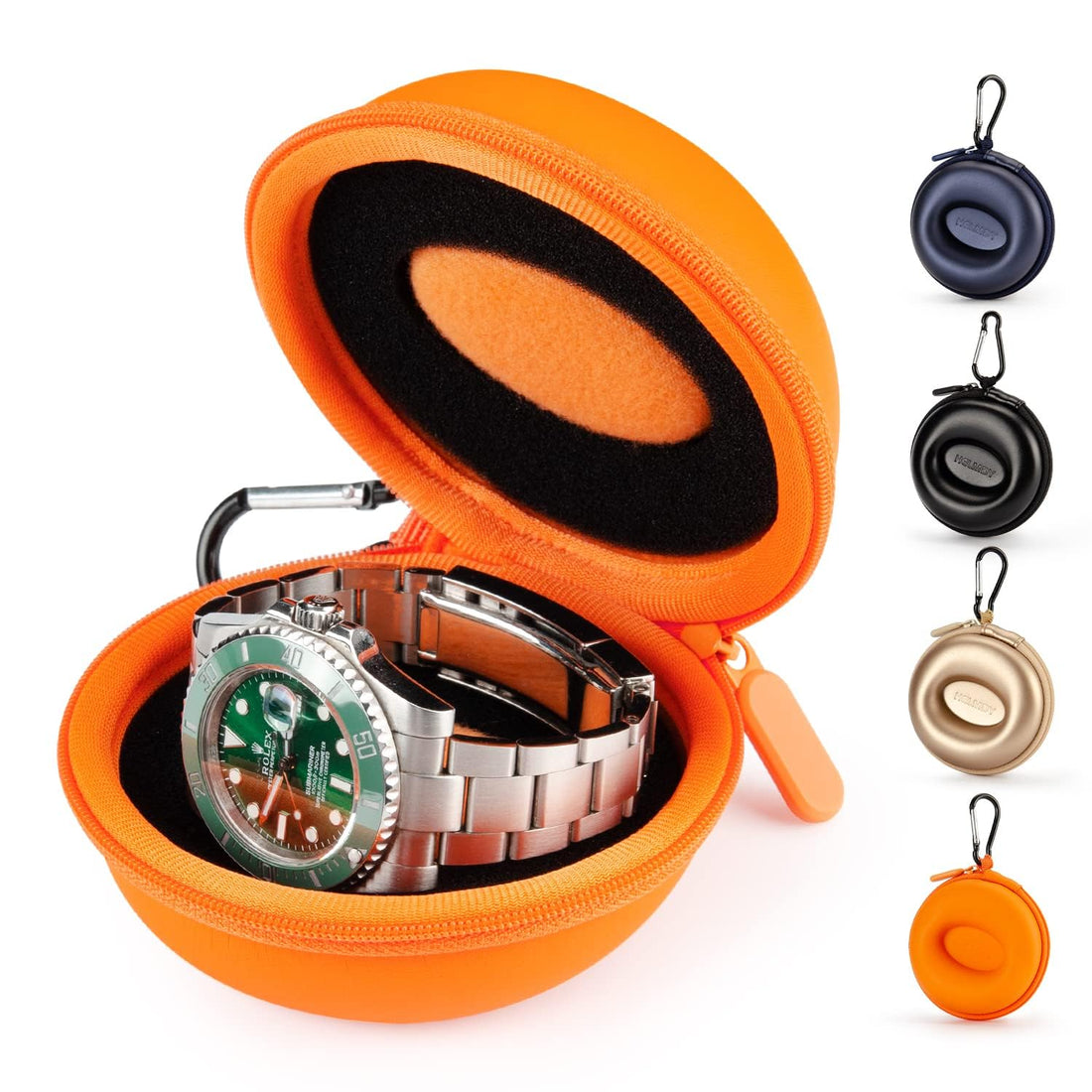 Watch Travel Case for Women & Men: Portable Single Watch Box Organizer Travel Watch Case 1 Slot - Fits all Wristwatches & Smart Watches up to 50mm