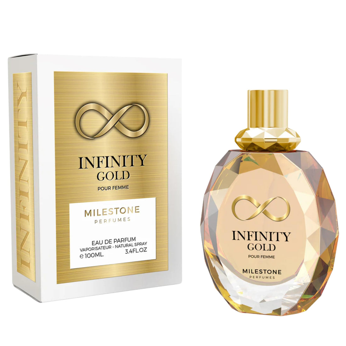 Milestone Infinity Gold Eau de Parfum for Women, 100 ml, Oriental Spicy Scent