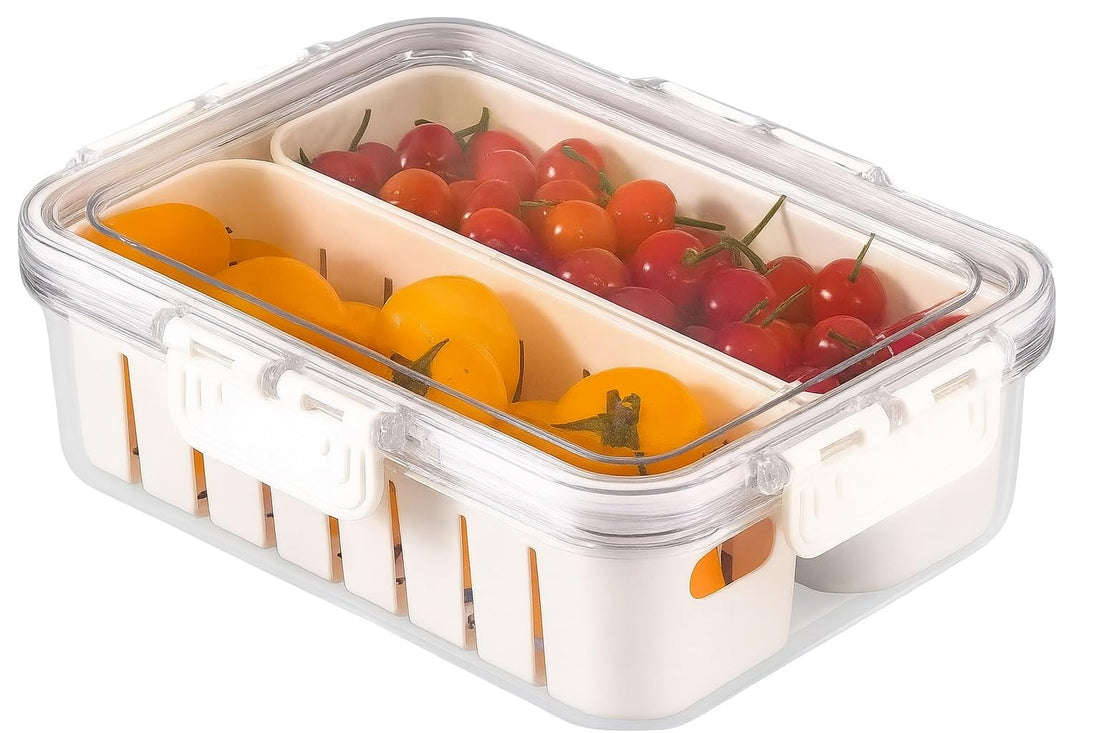Home Care XX-2474 2-Box Acrylic Fridge Organizer Sleek Kitchen Storage, Pack of 1 - Clear Acrylic