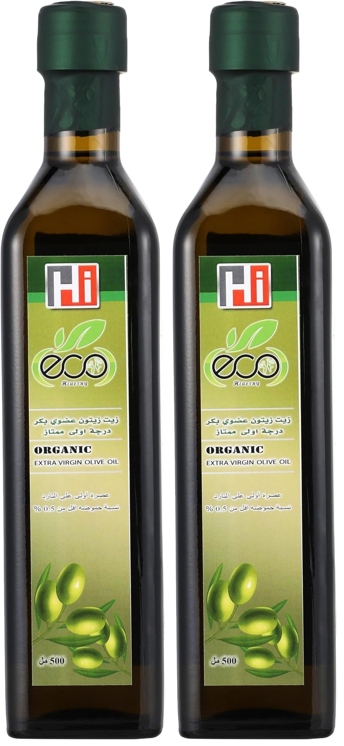 Eco Healthy - Organic Extra Virgin Olive Oil, acidity less than 0.5% - 500 ml (Pack of 2)