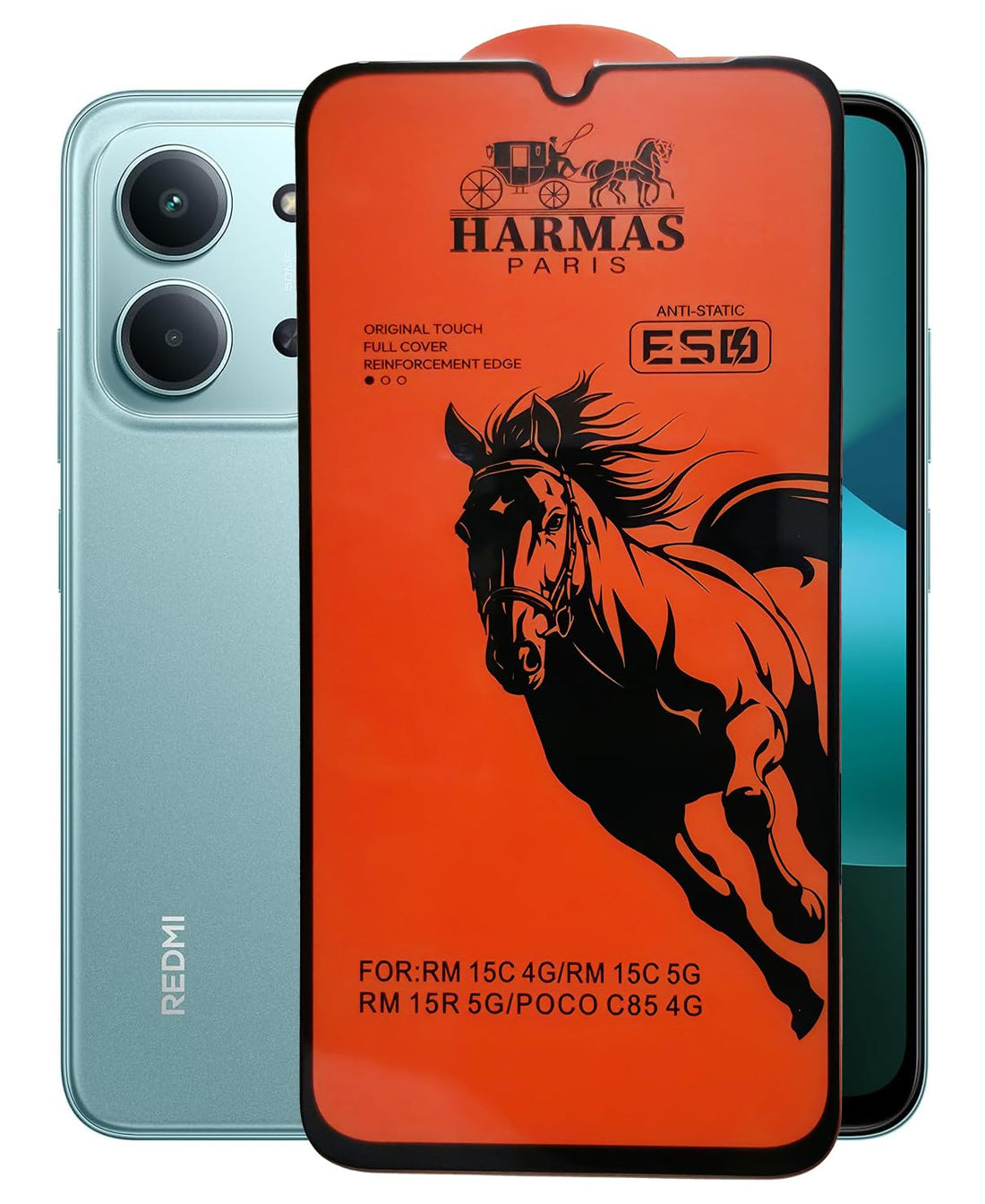Black.Horse Screen Protector Super Glass Tempered 9H, For Redmi 15C / Poco C85 4G Front Screen Protector Anti-Static