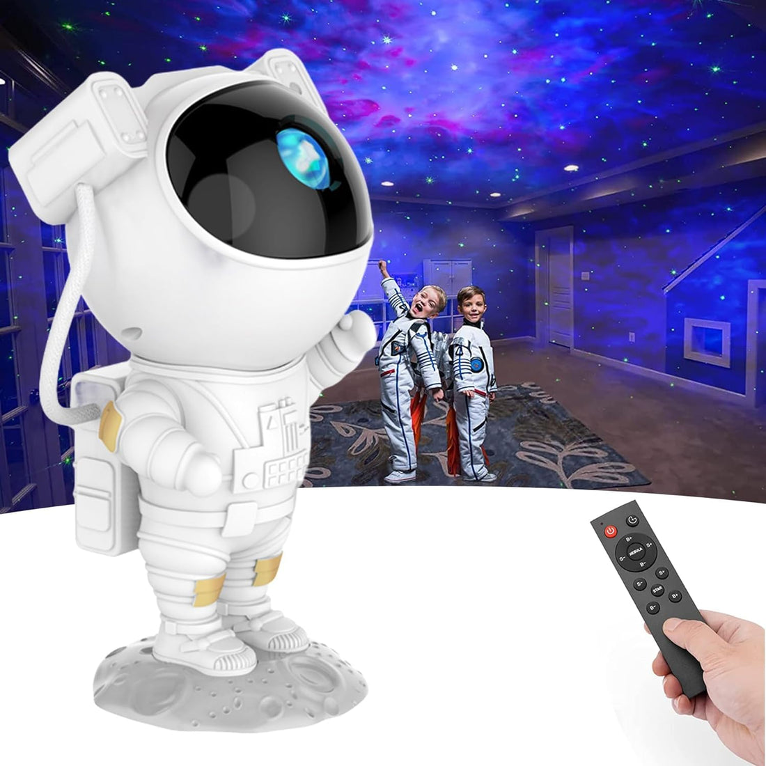 YelaJoy Star Projector Galaxy Night Light,Astronaut Space Projector,with Remote Control,Spaceman Night Light, Kids Space lights LED Lamp Suitable for Gaming Room, Home,Gifts for Birthdays