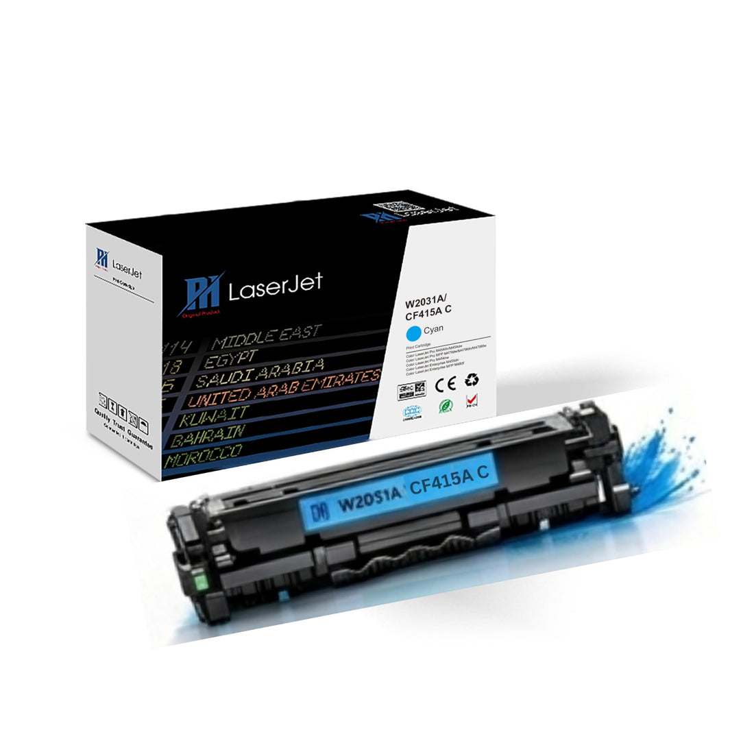 PH 415A Compatible Cyan Toner Cartridge with Chip High Yield Laser Printer Toner Replacement for CF415A W2031A Color LaserJet Pro