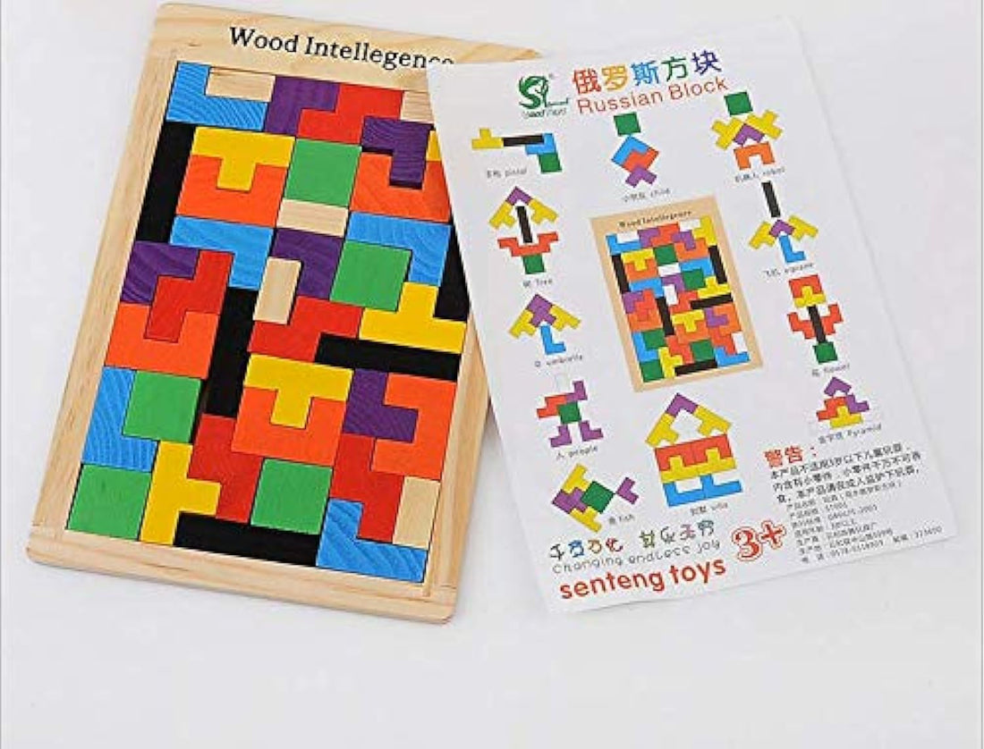 Tetris children's Wooden Puzzle color building blocks toy
