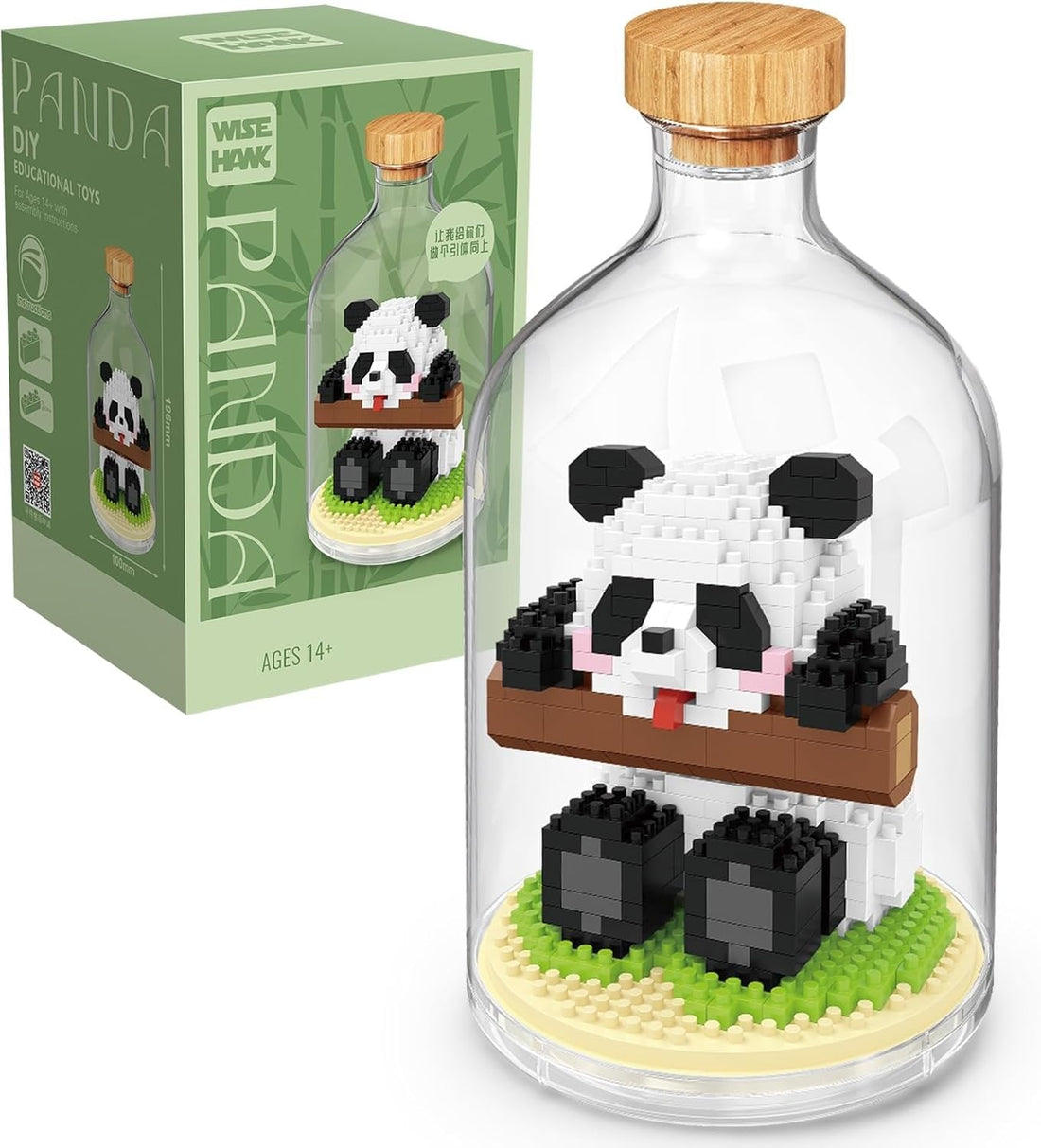 TOYS LAND Panda Mini Building Blocks Toy Set, 452 PCS Micro Animal Lovers Building Set with Dust Cover for Office Home Decor, Creative Birthday Gifts for Adults Ages 14+ Years (Sitting Panda)