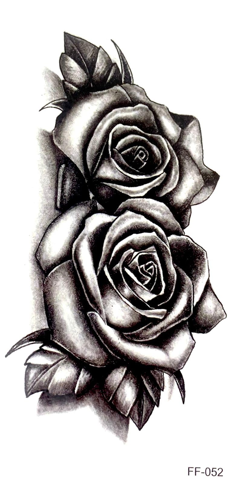 Tattoo Tech, 1 Sheet Medium Semi Permanent Tattoo21*12cm, Adult Art Design Temporary Tattoos, Lasts 1-2 Weeks, Waterproof, Realistic Look, No Adhesive, No Reflection-BLUE (FF-52)