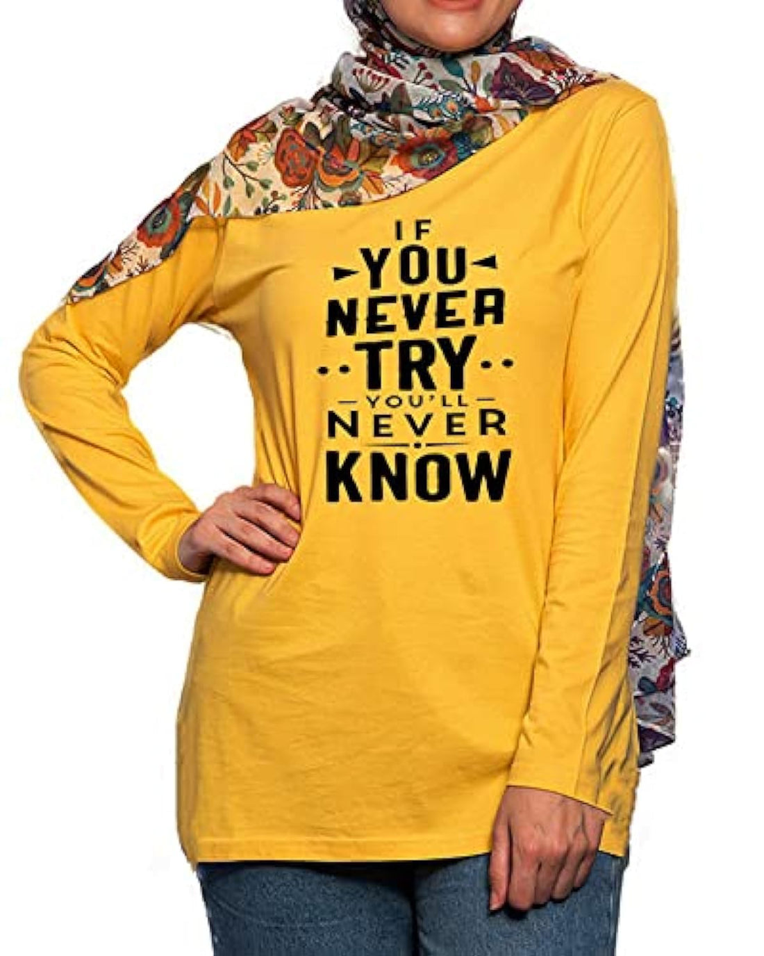 Print Online"IF YOU NEVER TRY" T-Shirt