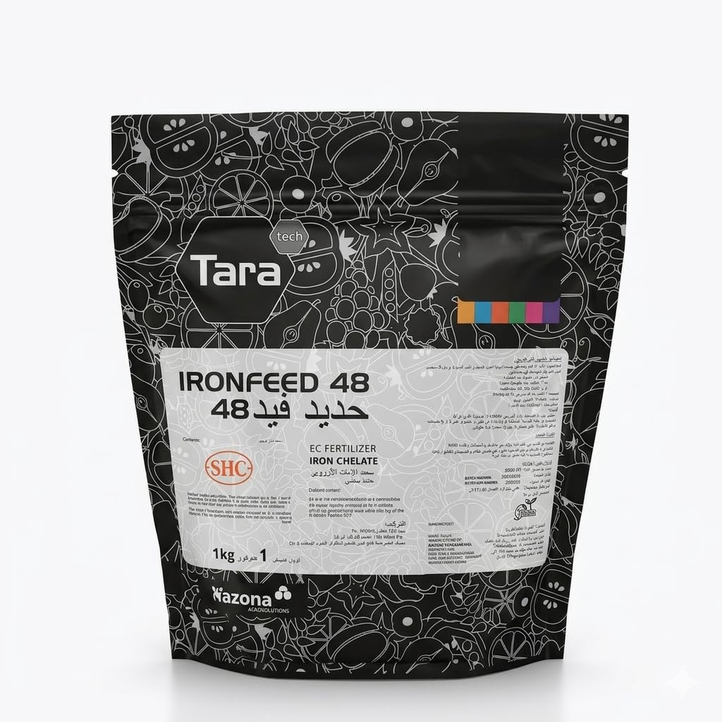 Tara Tech IRONFEED 48, EC Chelated Iron Fertilizer, High Availability, Fast Action, Prevents Yellowing, 1 kg