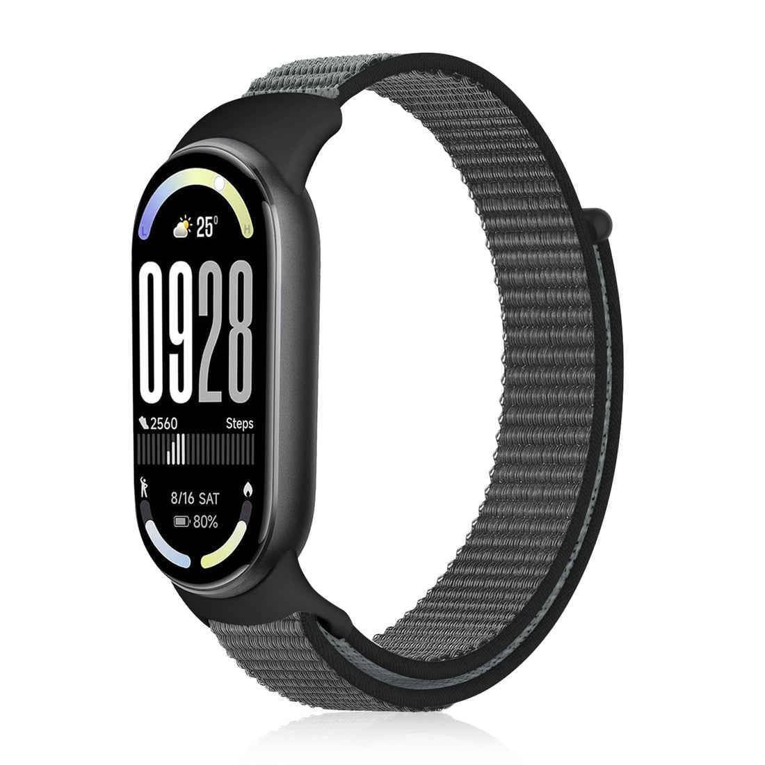 Nylon Sport Band Compatible with Xiaomi Mi Band 10/9/8 for Women Men, Soft Adjustable Breathable Sport Loop Watch Strap Replacement Wristband for Xiaomi Smart Band 8/9/10