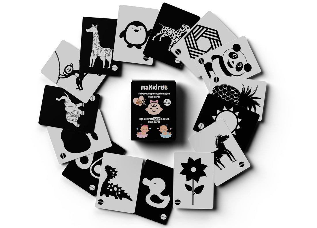 Baby Toys & Kids Toys Magic Educational Flash Cards Newborn Gifts Souvenir 60 High Contrast Black & White in 30 Cards Set Baby Sensory Brain Eye Development & Learning Kit