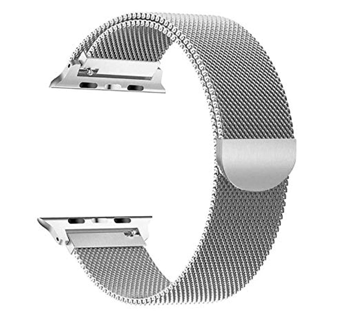 Generic Compatible for Apple Watch Band 42mm 44mm, Stainless Steel Sport Wristband Loop Replacement with Strong Magnetic Closure Strap for iWatch Series1,2,3,4 Silver