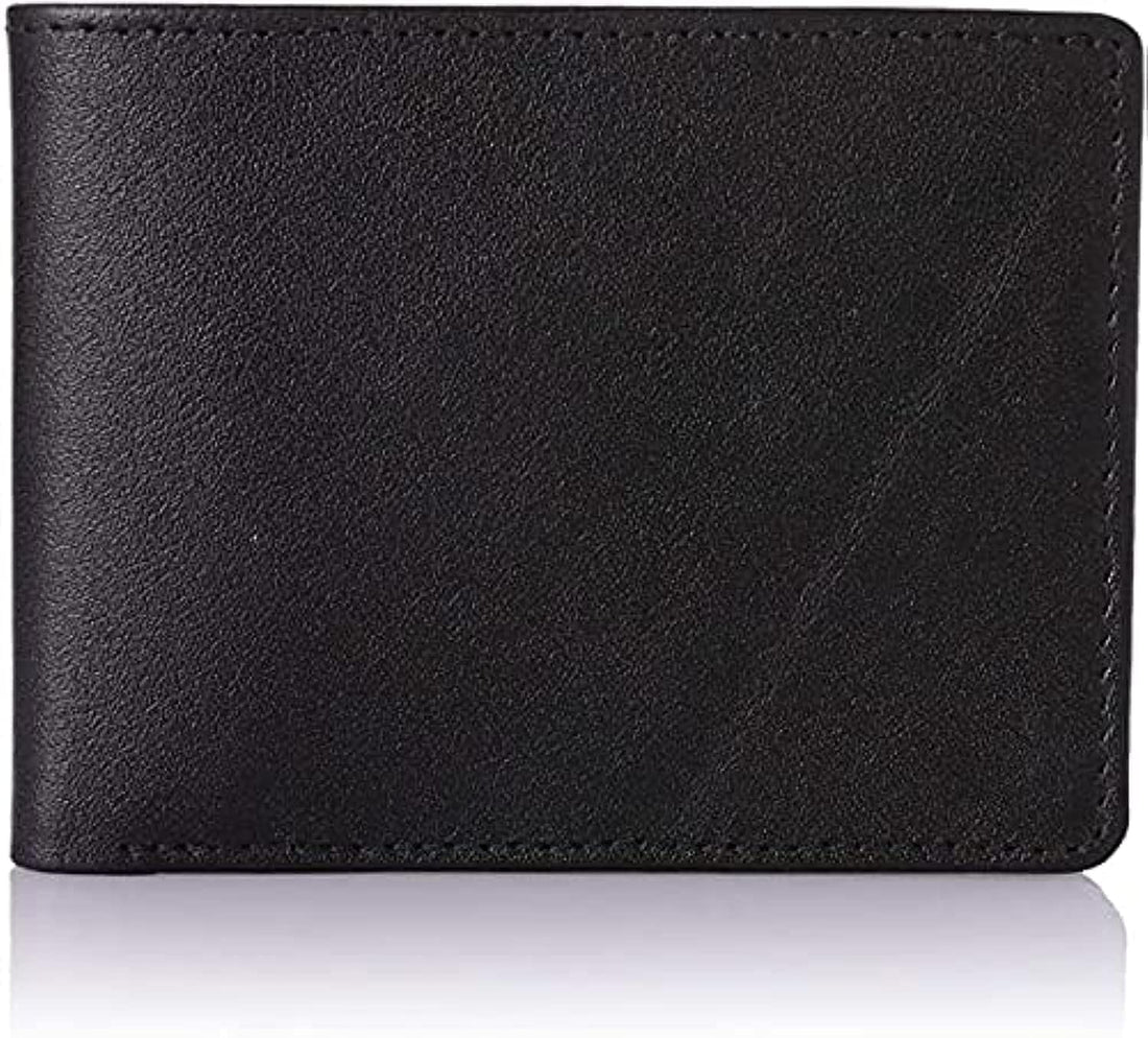 Leather Pocket Wallet for Men and Women, Black