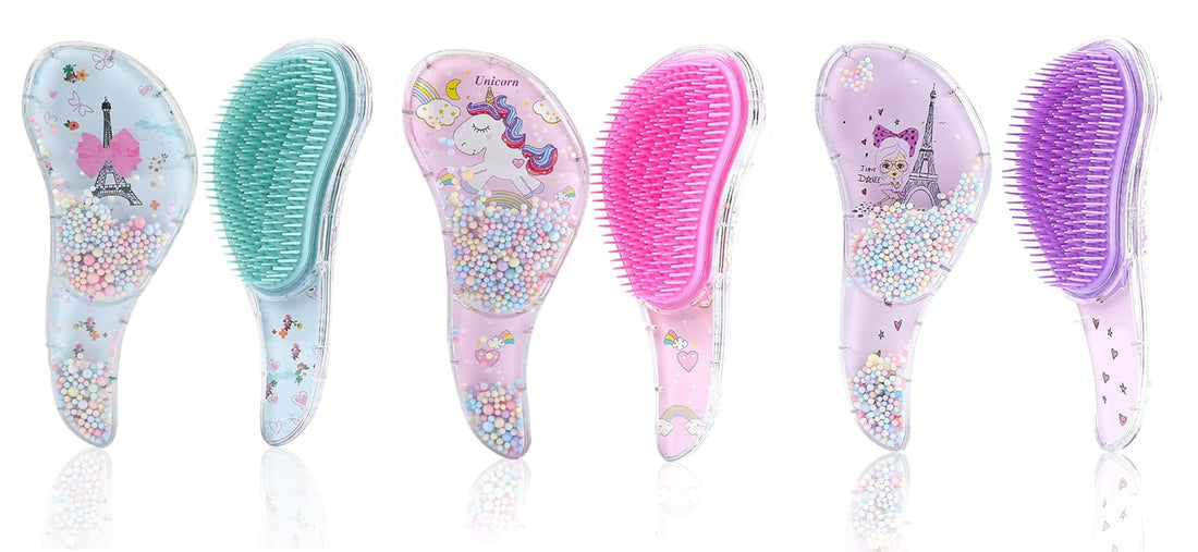 Detangling Brush for Adults & Kids Hair- Detangler Brush for Natural,Curly,Straight,Hair, Little Girl Accessories, Teenager Gifts with cute design (Pack of 1) (Random Color and Shape)