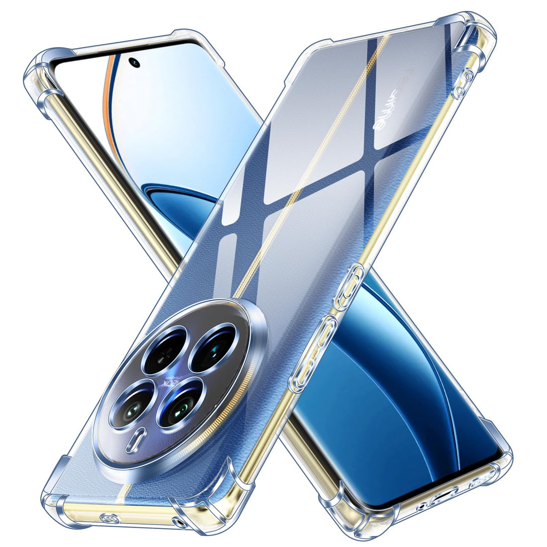 iVoler Cover for Realme 12 PRO 5G / Realme 12 PRO Plus 5G, Transparent Shockproof Case for Shock Absorption with Bumper in Soft TPU, Thin Soft Silicone TPU Protective Case