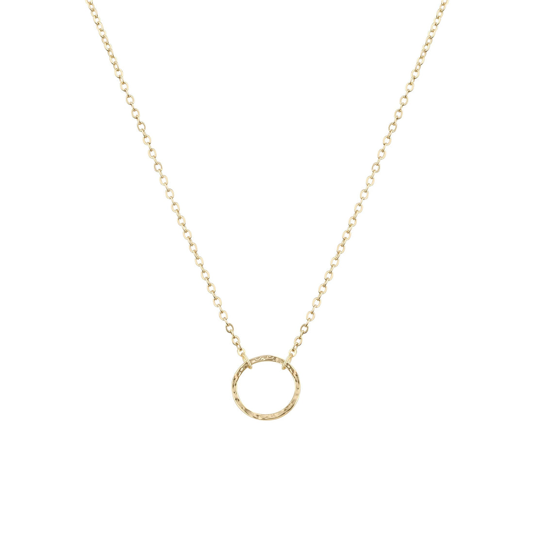 LOYATA Moon Pendant Necklace, 14K Gold Plated Coin Pendant Necklace New Moon Crescent Moon Full Moon Open Circle Hammered Pendant Necklaces for Women