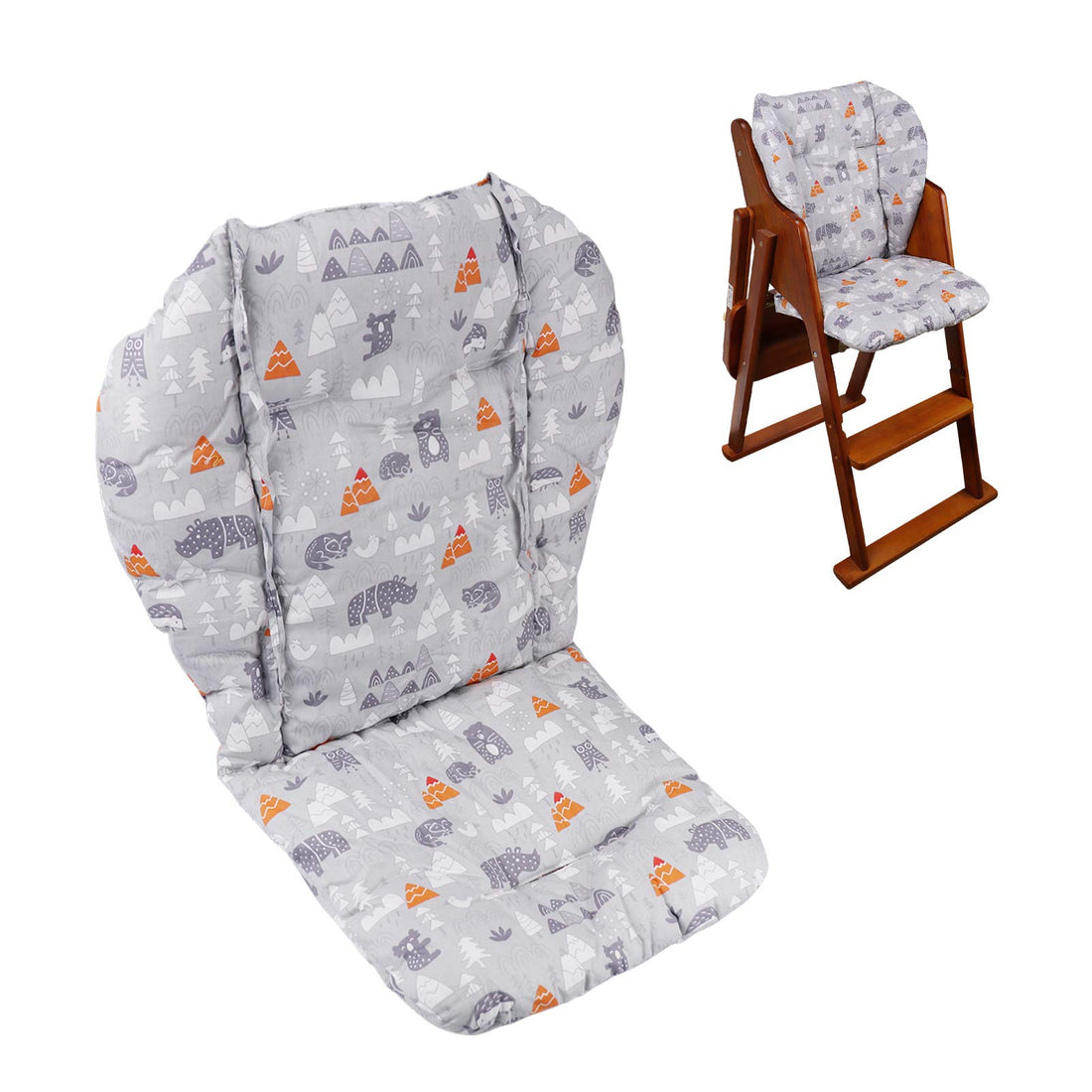 Moro Moro 3 Baby High Chair Cushion, Thick Pad For Wooden High Chair, Baby Dining Chair Liner Mat(Grey Forest)