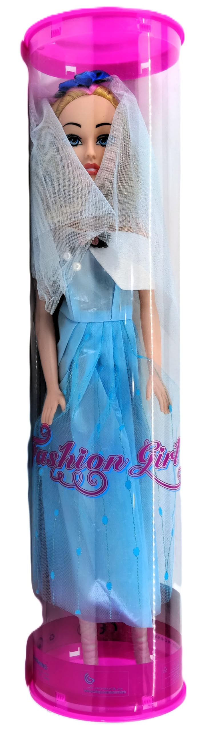 Fashion Girl Bride Doll Toy Figure, Blue, Plastic, for Ages 3 and Above
