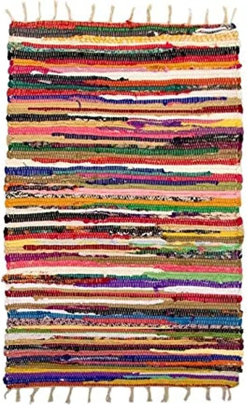Egypt Antiques Cotton Handmade Kilim Rug 4-Pieces, 70 cm x 100 cm Size, Multicolor