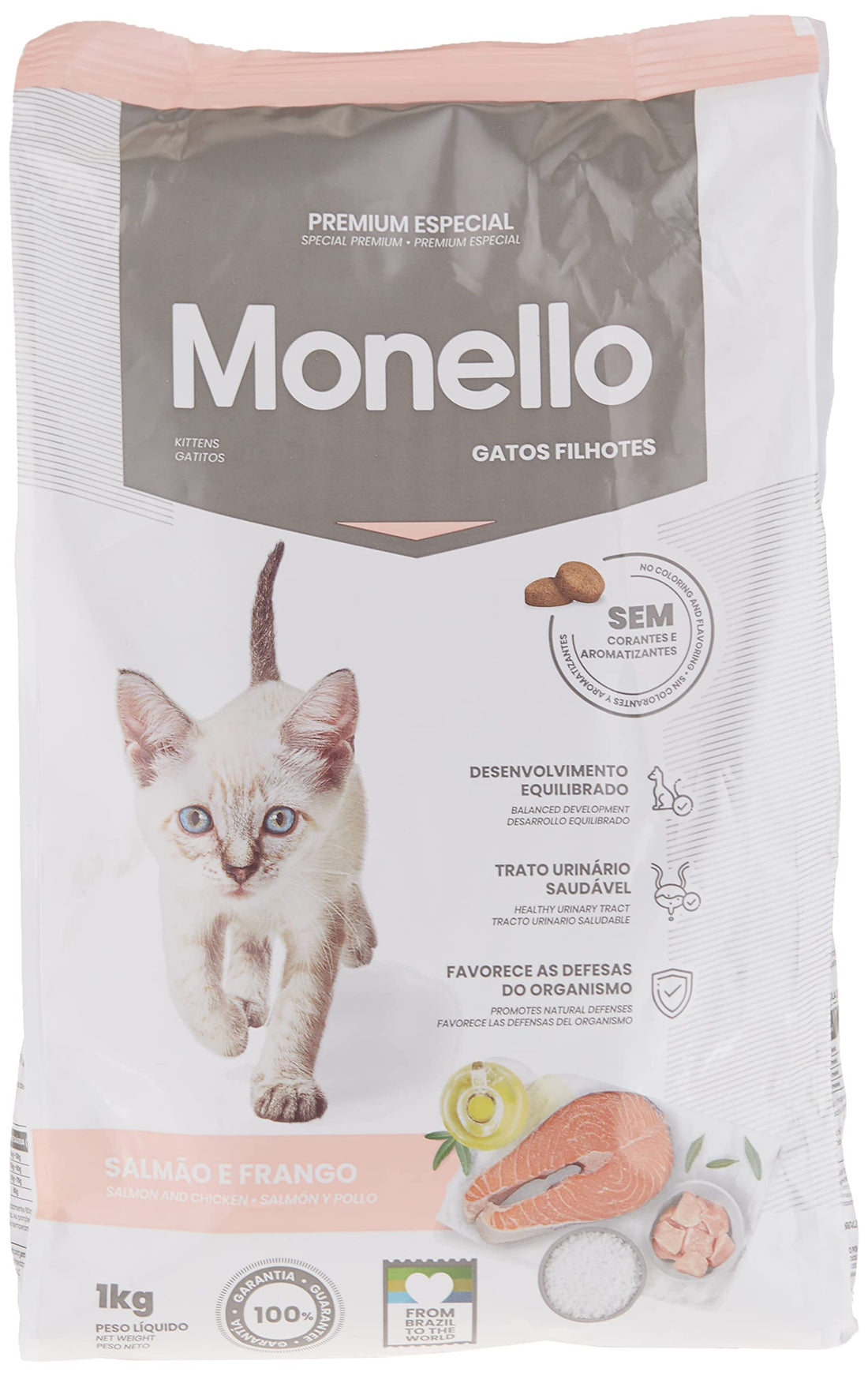 Monello Cat Kitten Dry Food 1Kg, Multicolour