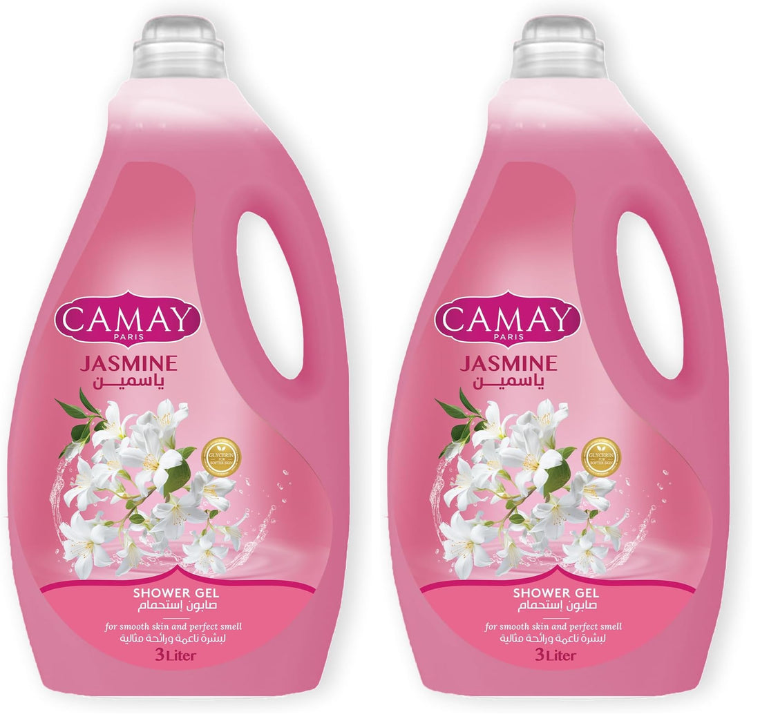 CAMAY Shower Gel Jasmine with Glycerine for softer & fragranced skin, 3L (Pack of 2)