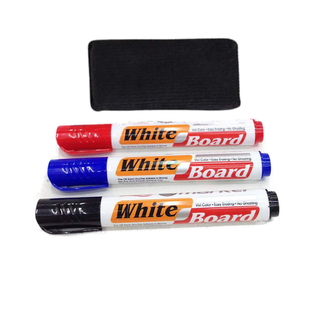 Dry Erase White Board Markers Pens Set with Duster Cleaner Eraser Multicolour, Fine Tip Point
