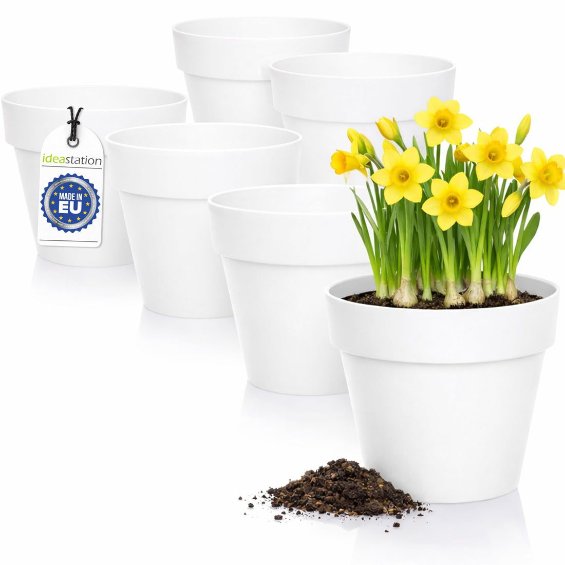 Plastic Plant Pot 6 x 12 cm – White – Indoor Plant Pot