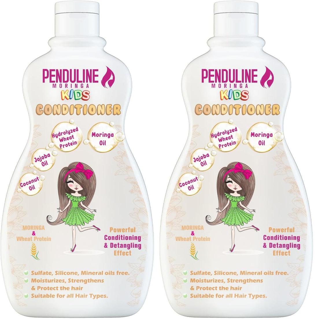 Penduline Moringa Kids Conditioner | Shea Butter | Gentle Cleansing & Frizz Control |Nourishing & Moisturizing |for Silky & Oily hair |300 Ml (Pack of 2)