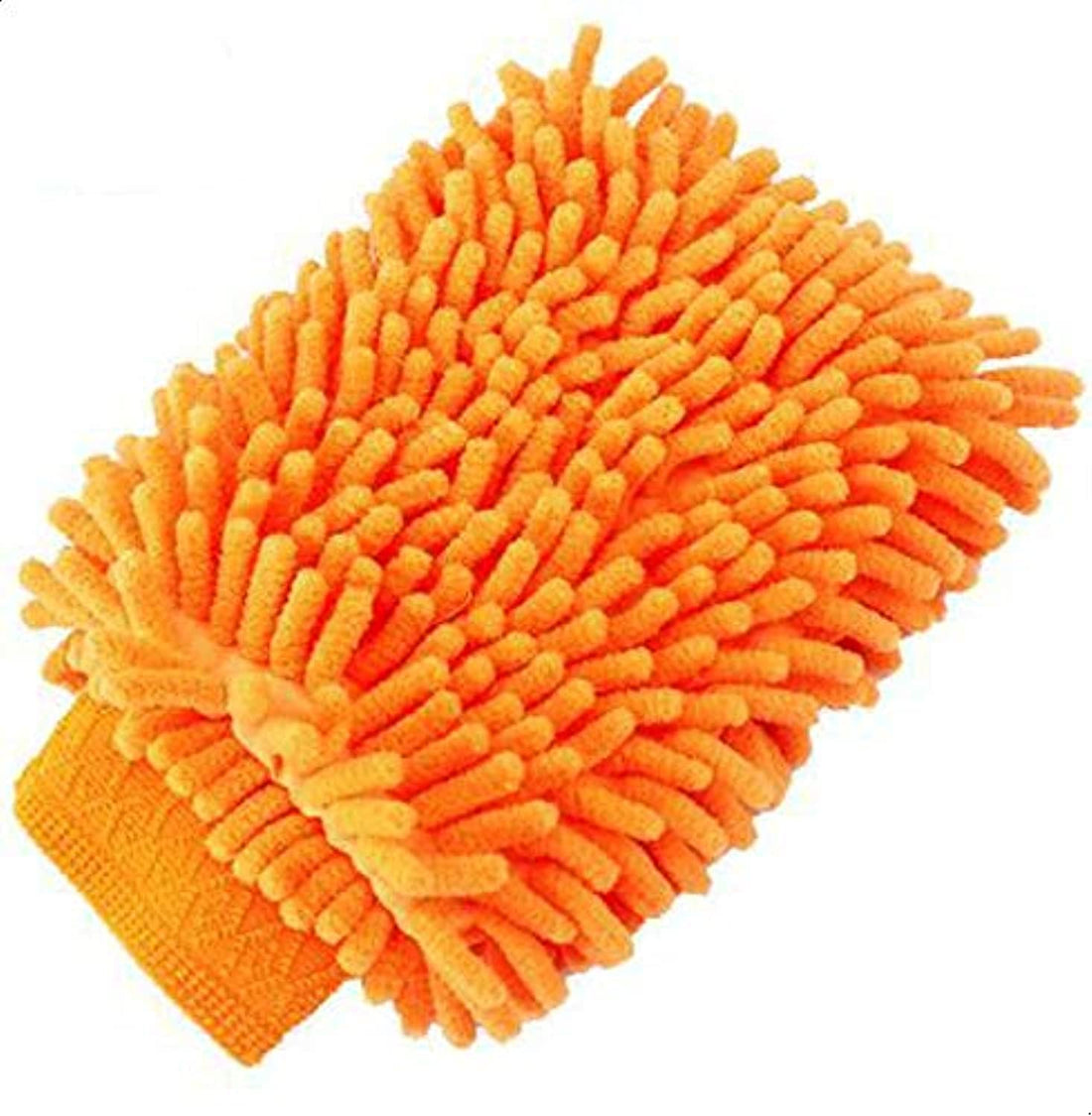 Super mitt microfiber car wash washing cleaning gloves - orange