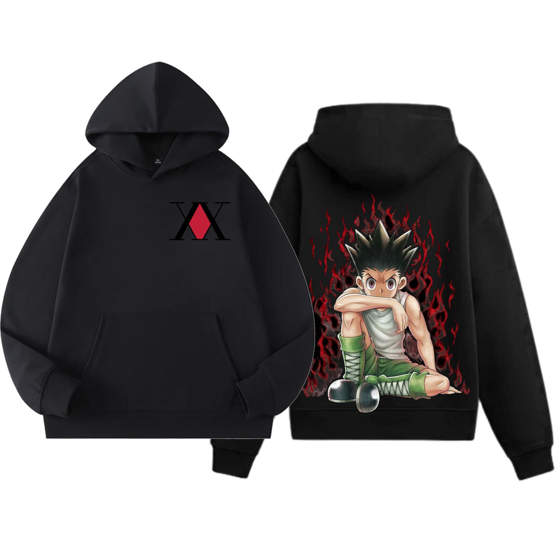 Anime Cotton Hoodie, Black with Amazing Print Design, Pullover Sweatshirt unisex 41