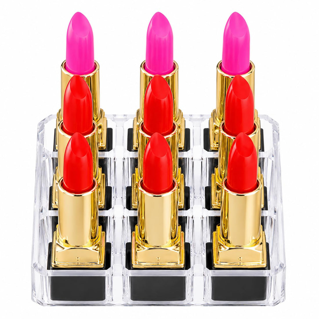 Transparent Lipstick Organizer Acrylic Makeup Holder for Vanity Desk, Cosmetic Storage Case for Lip Glosses, Beauty Products & Makeup Accessories