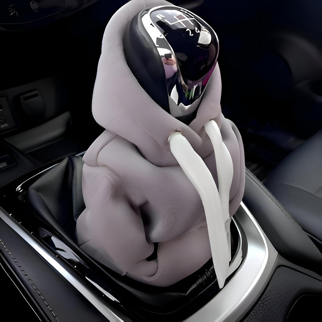Car transmission cover-a powerful gear protector made of ABS,featuring a modern hoodie design that merges with the cabin of your car, adds a refined aesthetic touch and protects the gearbox from multi