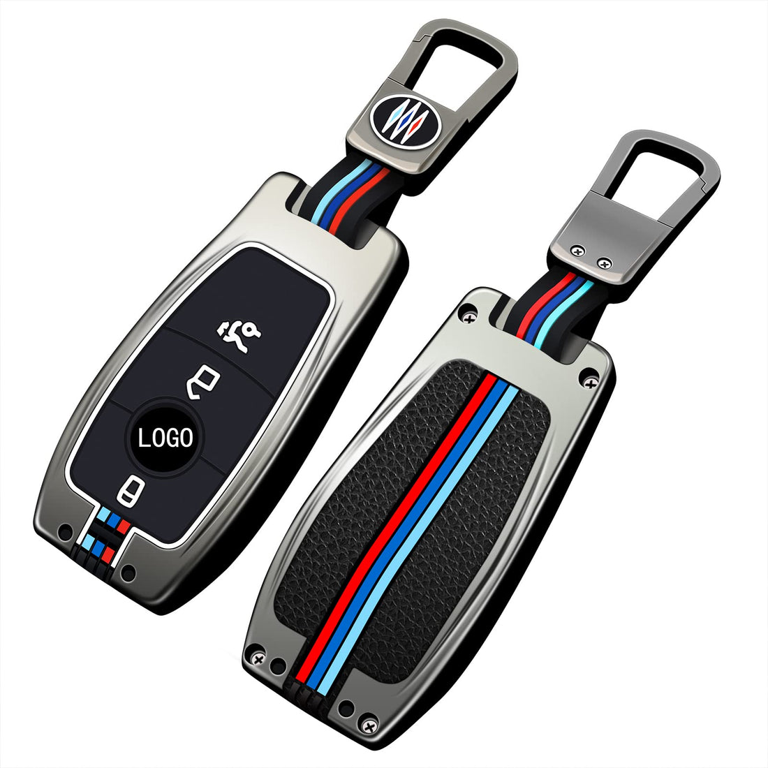 Car Key Case, Zinc Alloy Car Key Cover, TPU Button Protective Case for M-ercedes B-enz A B C E S R G M GL SL GLA GLC GLE SL SLK CLK CLS SLC SLK SLR CL ML AMG Class (A)