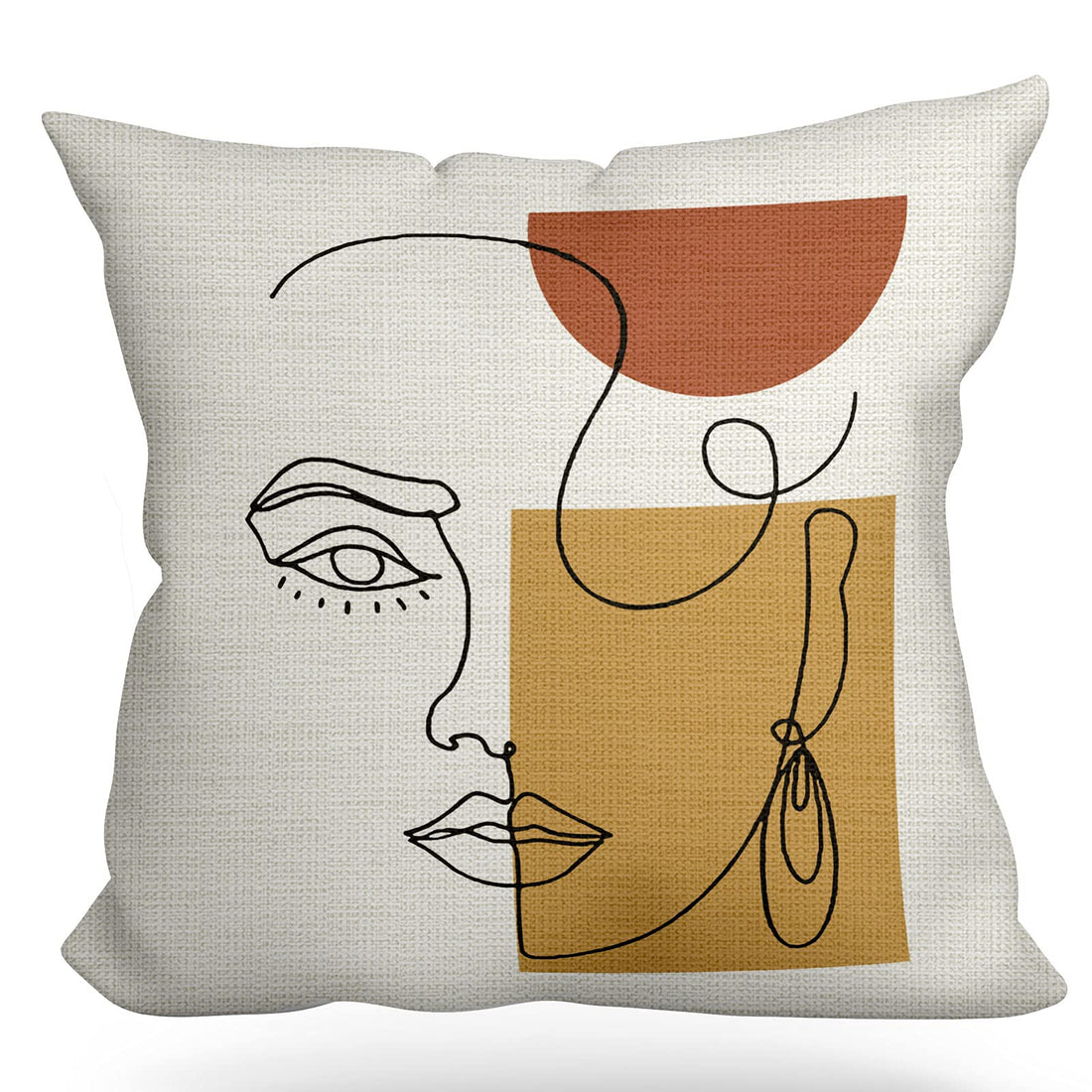 Minimalist Abstract Line Art Throw Pillow Cover,Woman Abstract Art Soft Pillow Cover,Cotton Linen Cushion Cover for Bed Sofa Bedroom,Home Decor Pillow Cover 18 x 18 inch