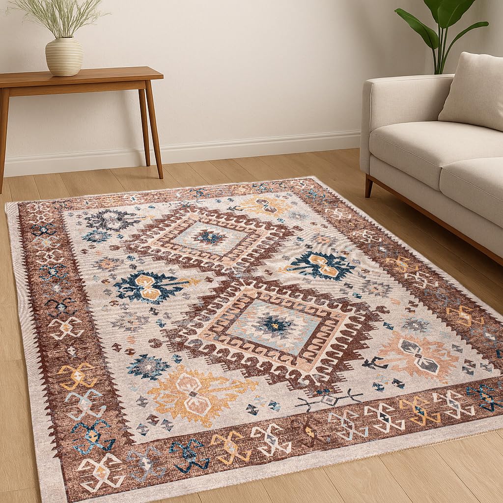 Legacy Weave Premium Digital Woven Carpet | Cotton & Chenille Blend Floor Mat | Durable, Low-Pile & Non-Slip 160 x220 | سجادة أرضية منسوجة رقمياً - قطن وشنيل