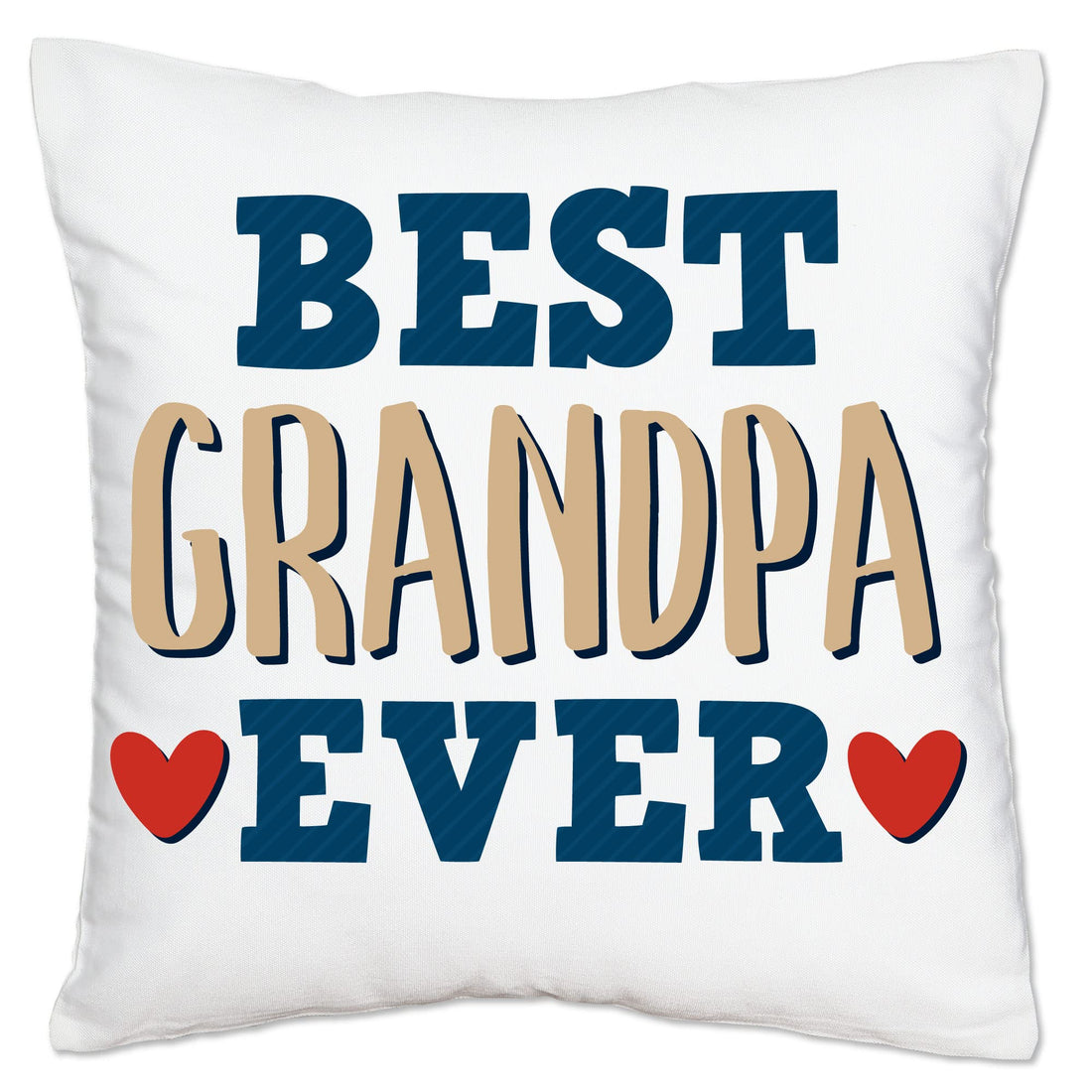 Big Dot of Happiness Grandpa, Happy Father’s Day - We Love Grandfather Home Decorative Canvas Cushion Case - Throw Pillow Cover - 16 x 16 Inches