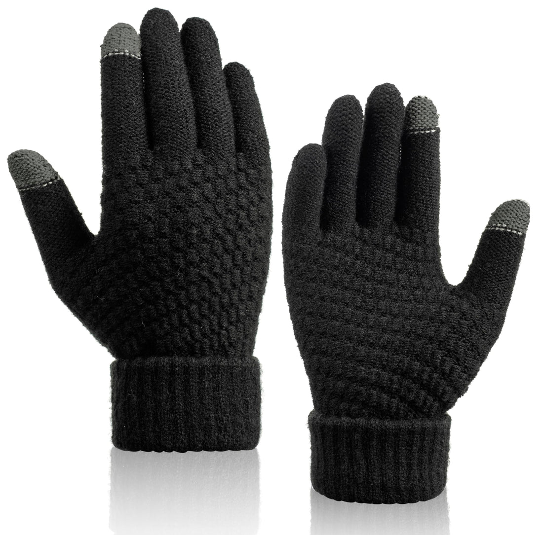 Winter Warm Knitted Wool Gloves Touch Screen Non-Slip Super Soft for Sports, Biking, Cycling, Motorcycle - Men and Women