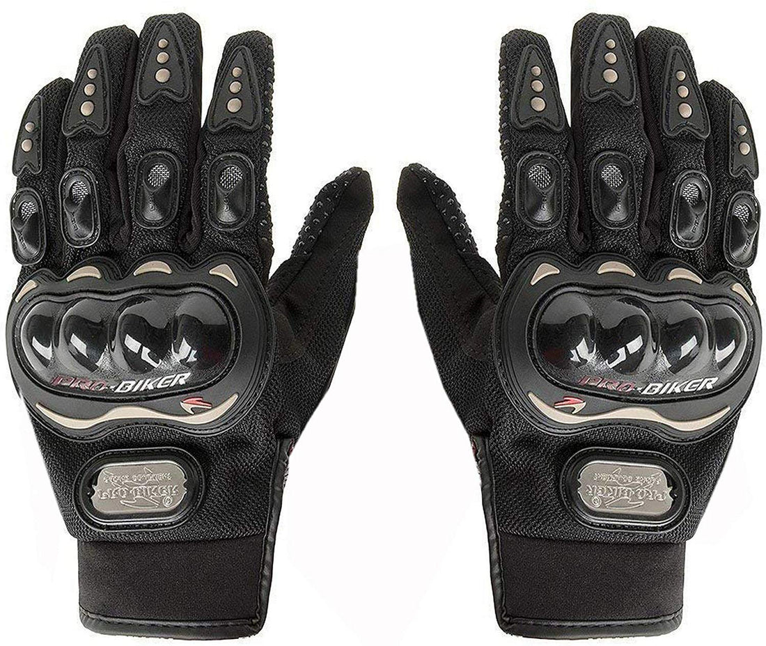 Probiker Full Racing Biking Driving Motorcycle Gloves (Black, XL, Leather, Cycling)