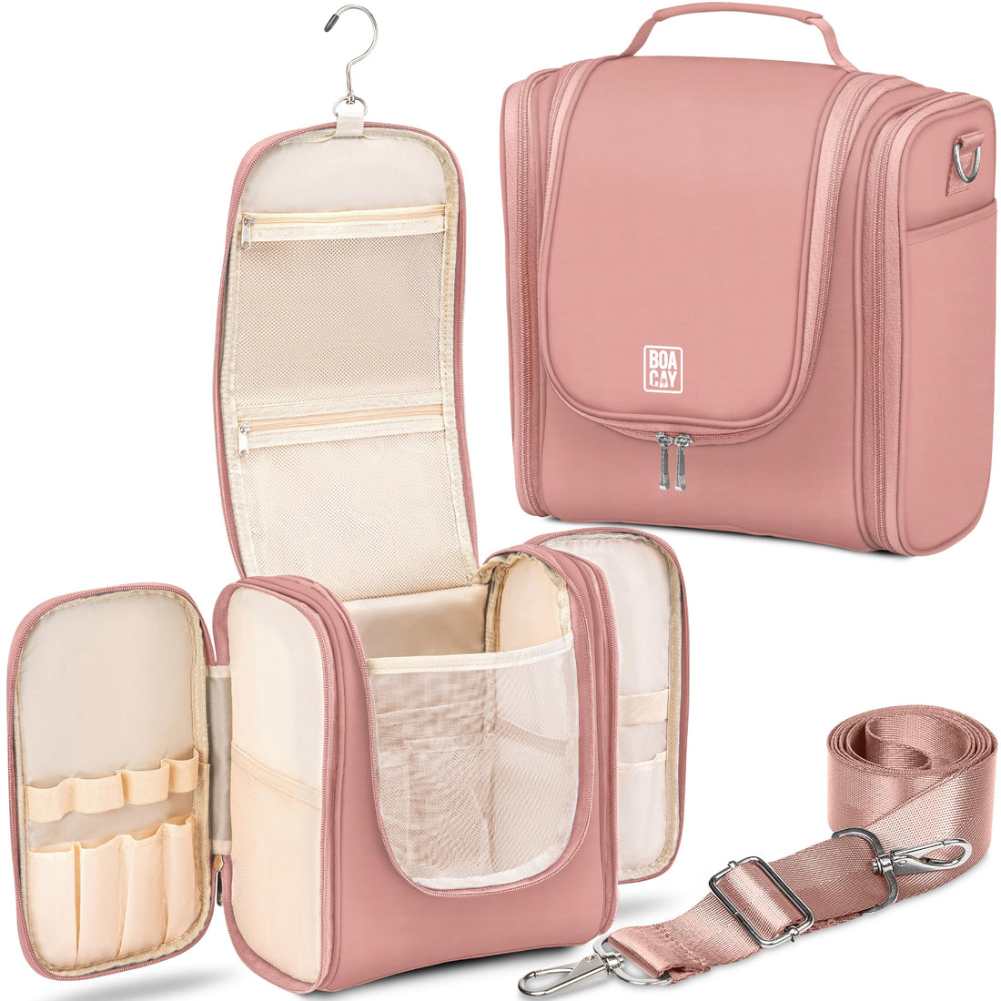 BOACAY Extra Large Hanging Travel Toiletry Bag for Women & Men, Makeup Bag