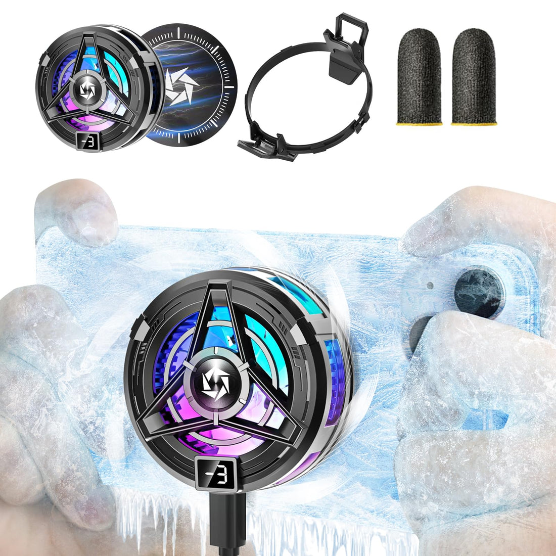 Kakete Smartphone Cooling Fan, 2025 Model, Peltier Element, 3 Seconds Rapid Cooling, Smartphone Cooling, Lightweight, Magsafe Magnetic, Clip-Type, Smartphone Heater, Small, LED Temperature Display