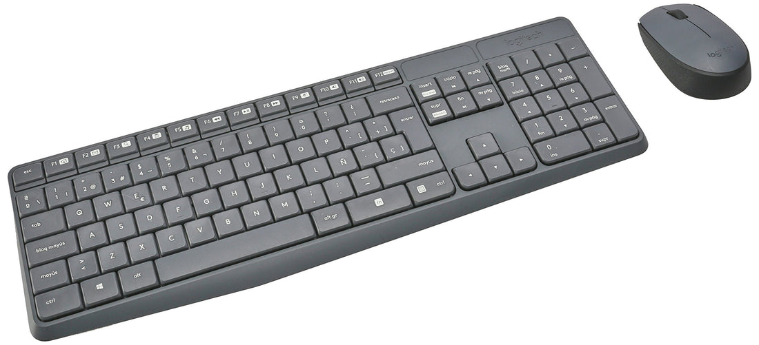 Logitech MK235 Wireless Keyboard and Mouse Combo for Windows, 2.4 GHz Connection with Unifying USB Receiver, 15 F Keys, Long Battery Life, Compatible with PC, Laptop - Black