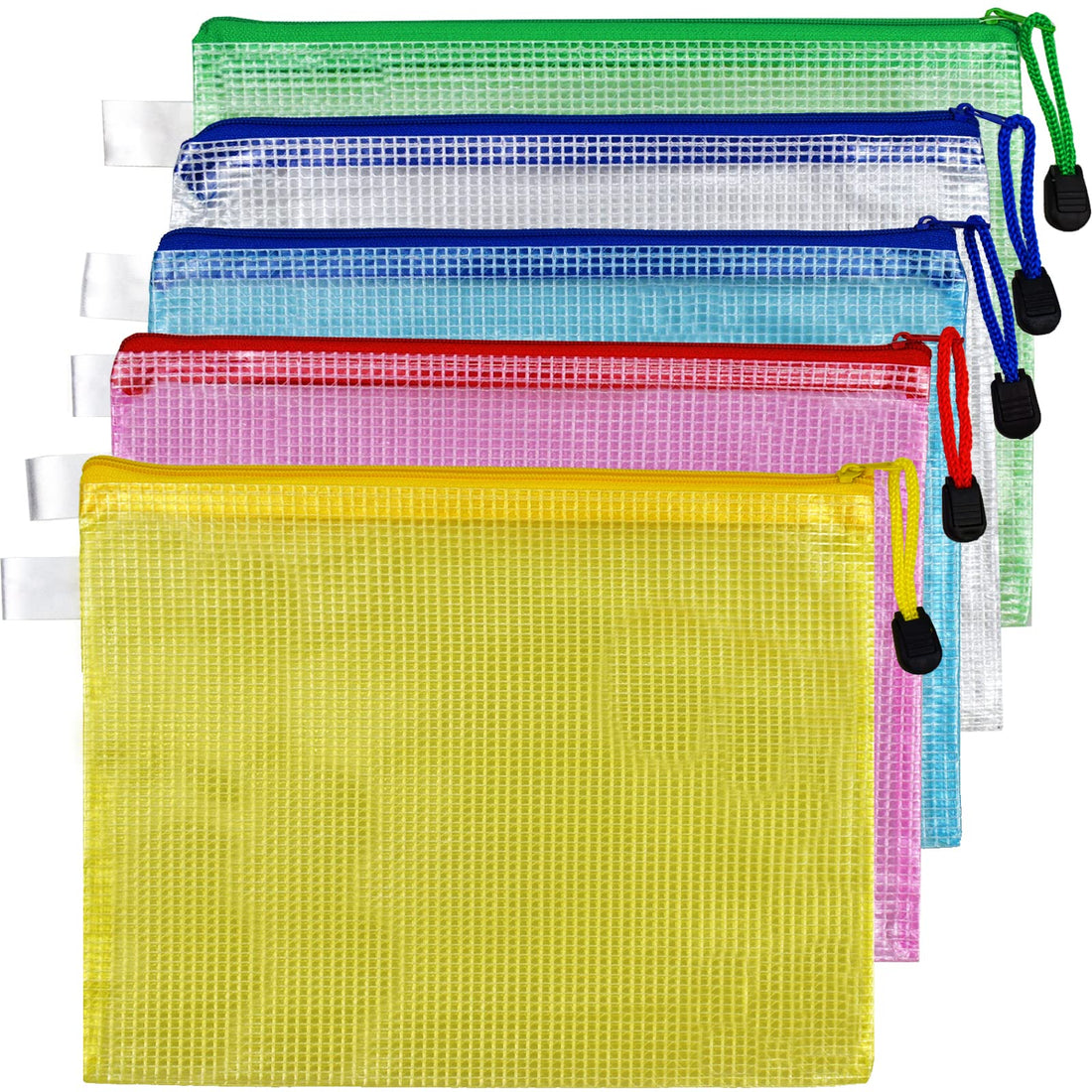 5 Pcs Plastic Wallets A5 File Folder Document Zipper Bags A5 Zip Bag