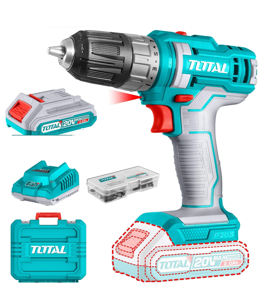 TOTAL Cordless drill TDLI200528